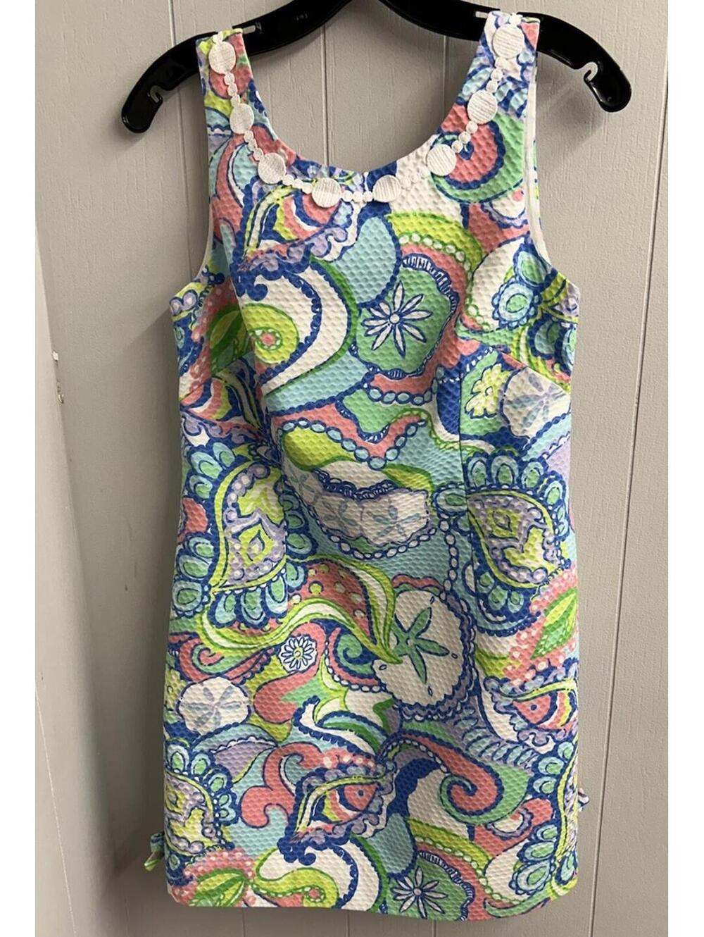 Lilly Pulitzer Sleeveless Dress. Pastel Colors. Sea Creatures. Size 4. EUC.